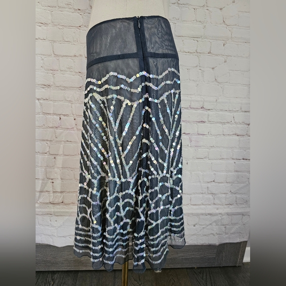 Arden B Vintage Sequin Skirt | Grey Mesh - Irridescent | XS | EUC - Picture 2 of 6
